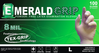 Emerald Grip Powder-Free Latex Gloves – 8 Mil [S, M, L, & XL]