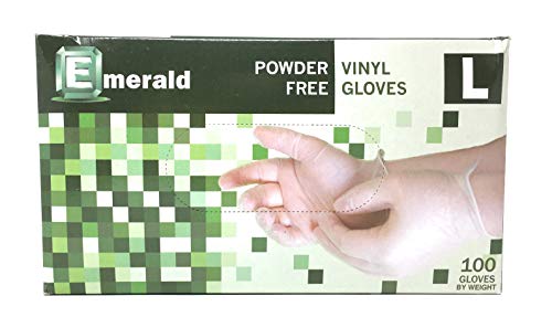 Emerald Shannon Powder-Free Vinyl Gloves – 4 Mil [S, M, L, & XL]