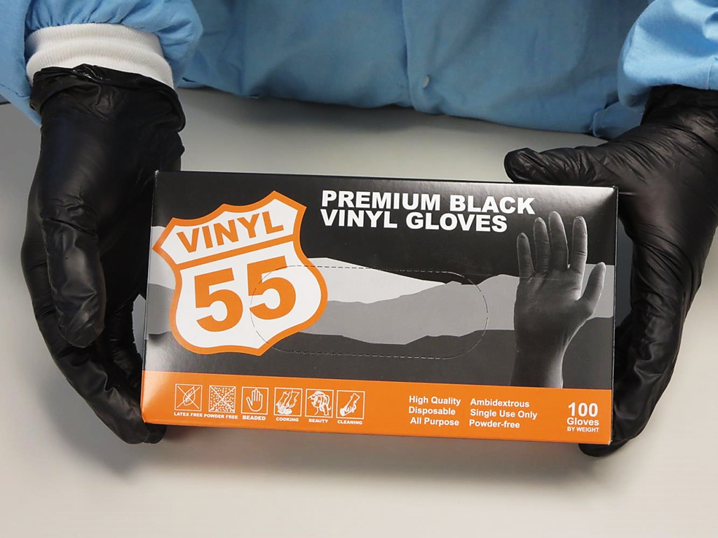 Emerald 55 Black General Purpose Vinyl Gloves, 5.5-mil (100ct)