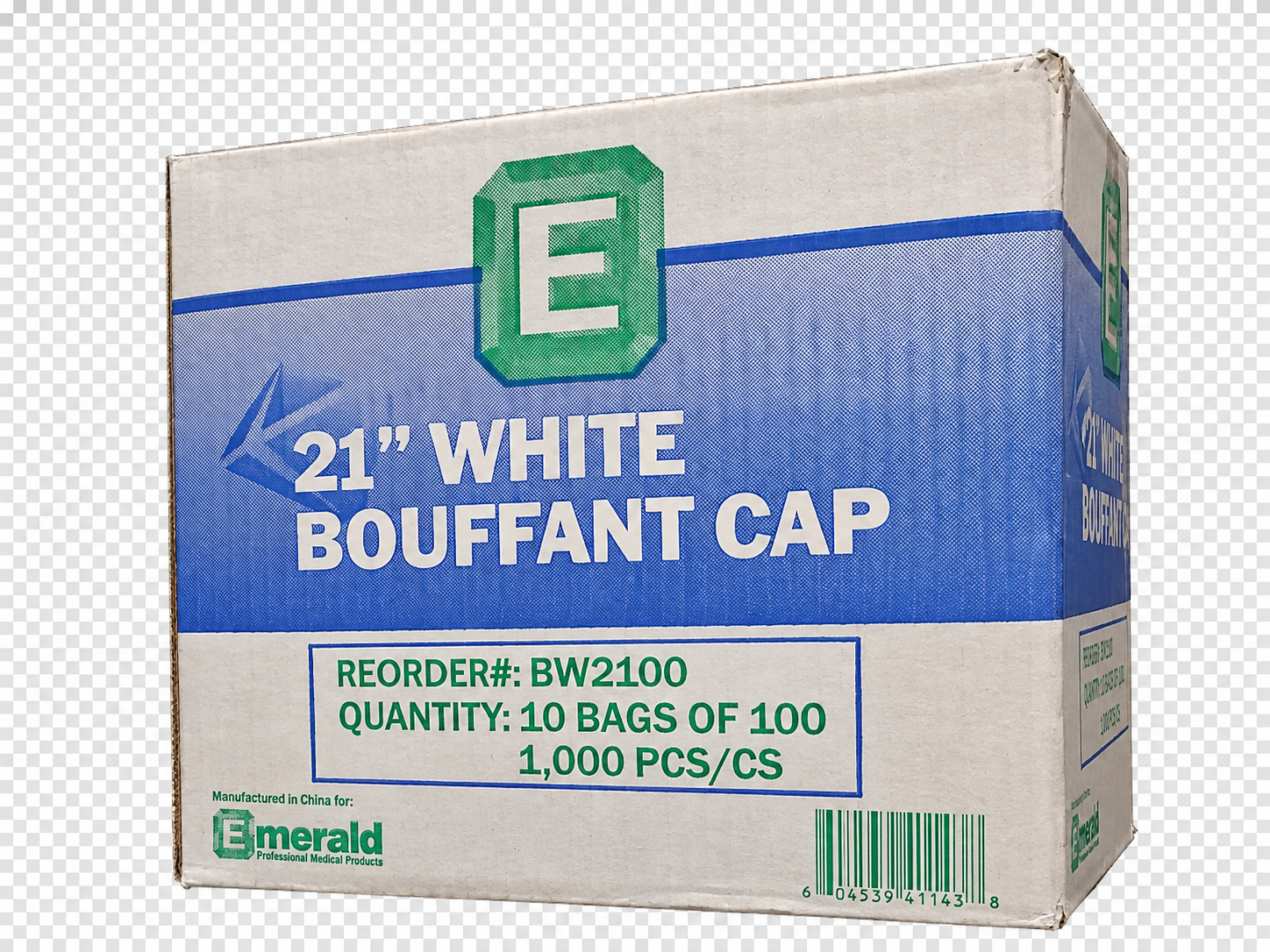21" White Bouffant Cap