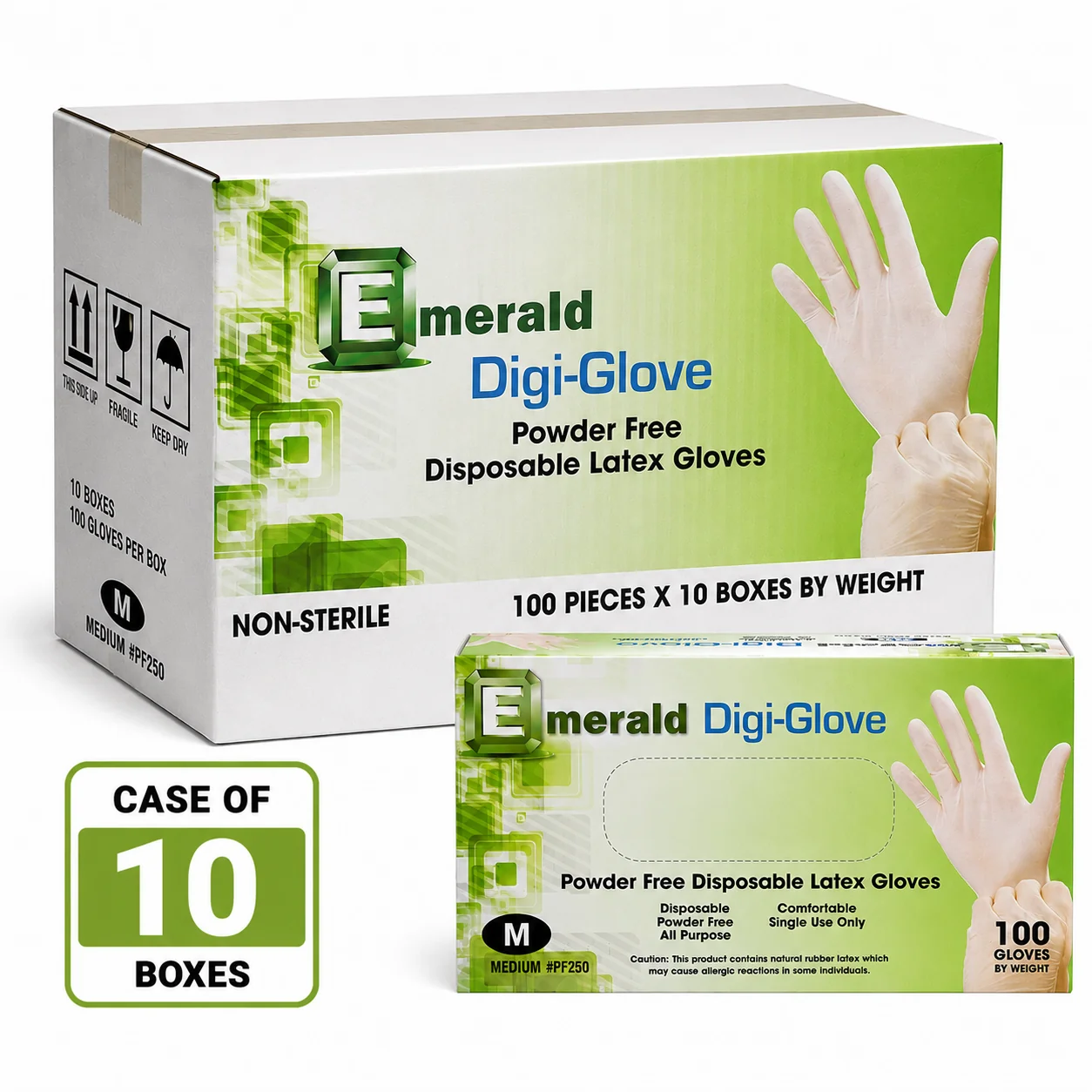 Digi-Glove Powdered Latex Gloves – 4 Mil [XS,S,M,L,&XL]