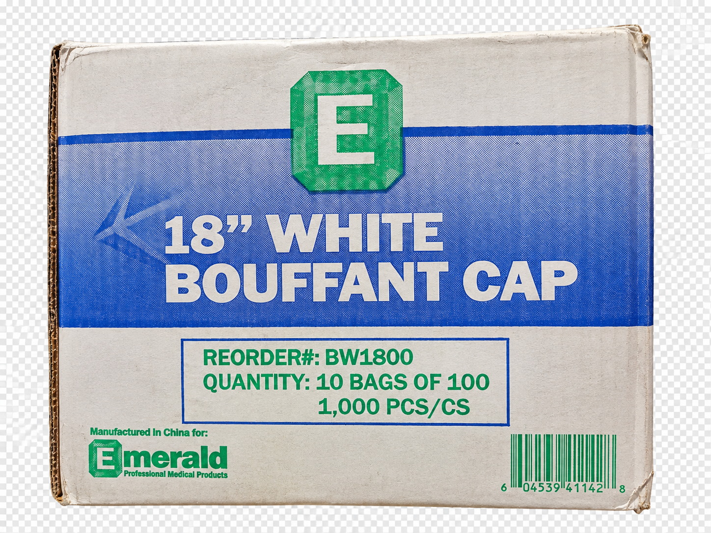 18" White Bouffant Cap