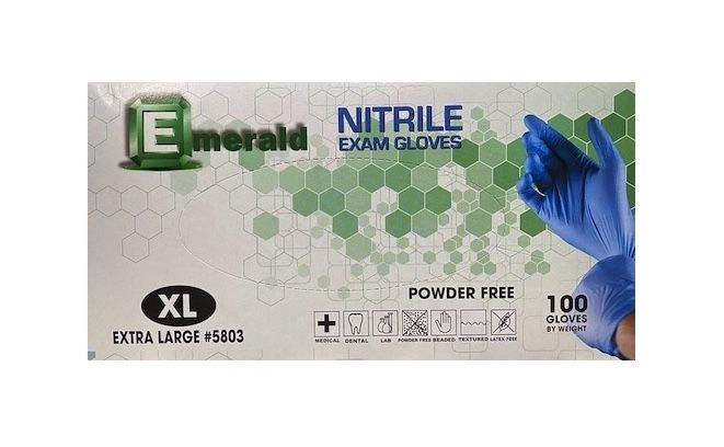 Emerald Powder Free Nitrile Exam Gloves (XS,S,M,L,XL)