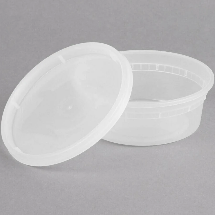 8 oz Deli Combo Container (240 Pack, 8 oz Plastic Container W Lids)